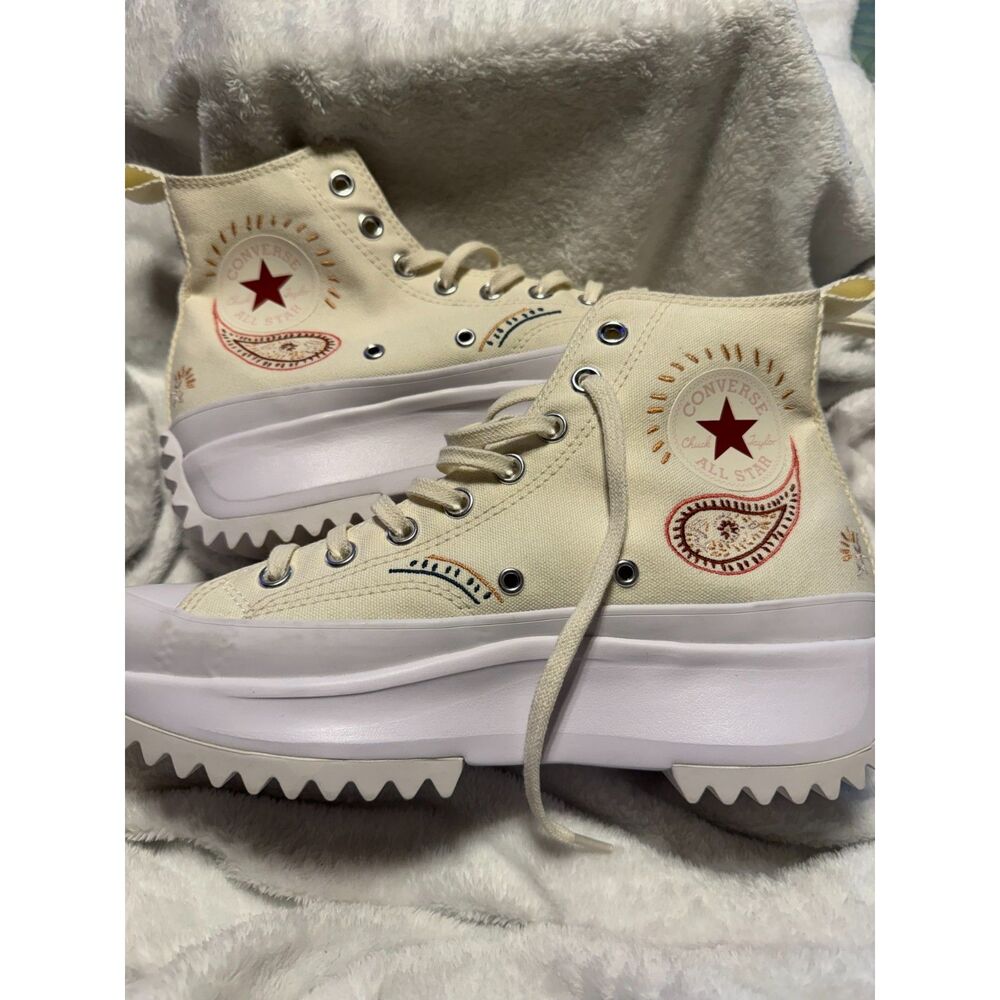 Converse Run Star Hike Paisley Bandana Platform High Top Sneakers Womens 10 NWOB